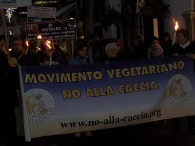 03 dicembre 2011 Trento fiaccolata per denunciare lo sterminio degli animali nel periodo natalizio (e non solo!) fiaccolata per gli ani 20130212 1187946322