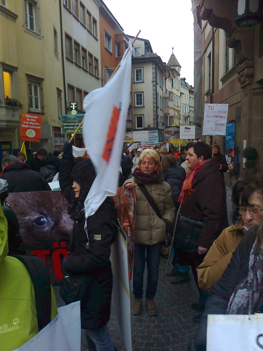 Bolzano 04.02.2012 manifestazione contro lo sfruttamento degli animali 174