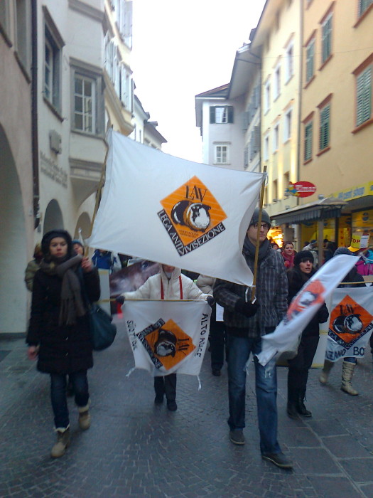 Bolzano 04.02.2012 manifestazione contro lo sfruttamento degli animali manifestazione contro lo sfruttamento degli anim 20130212 2024057878