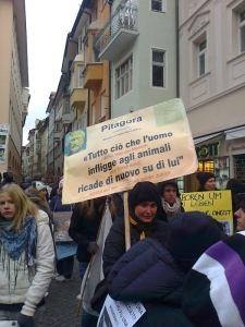 Bolzano 04.02.2012 manifestazione contro lo sfruttamento degli animali manifestazione contro lo sfruttamento degli animali 20120205 1801474839