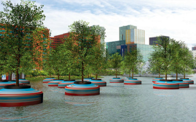 Nel porto di Rotterdam ideata foresta galleggiante r1 400x250 1