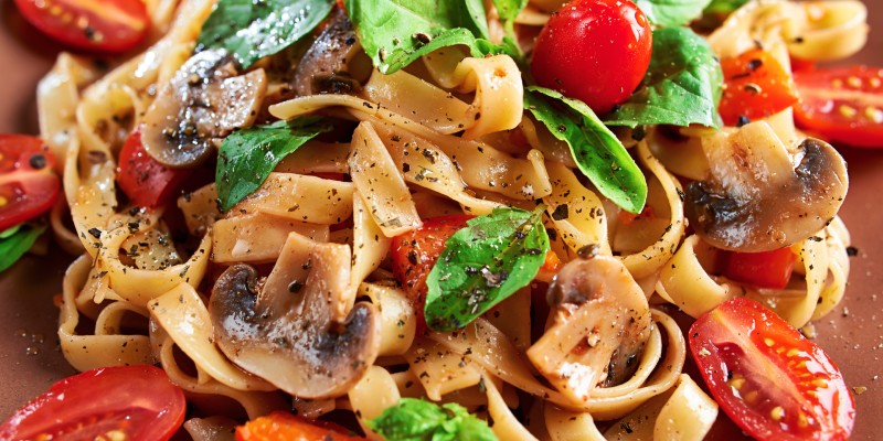 Close up of vegan pasta